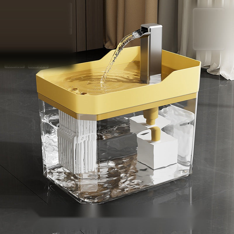 Fuente de agua con filtro, tapa amarilla