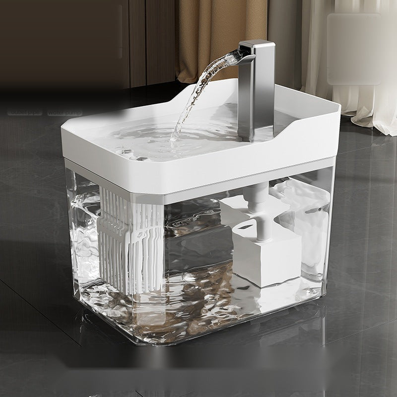 Fuente de agua con filtro, tapa blanca